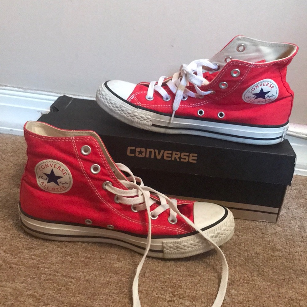 Red high top converse